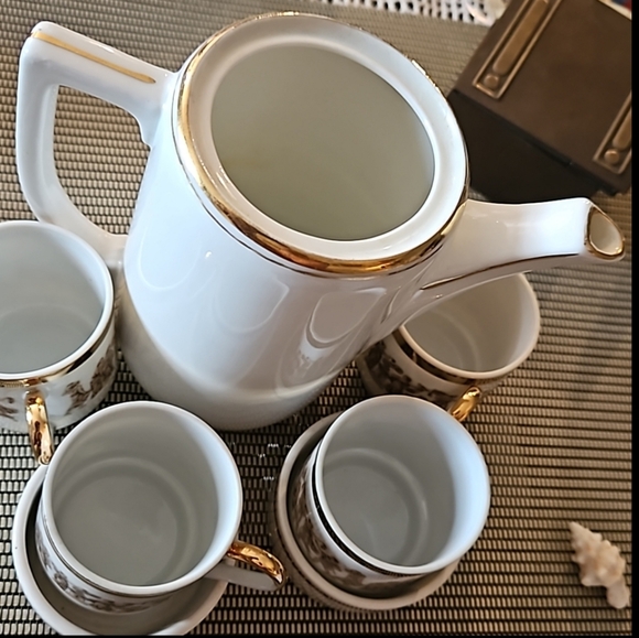 Now 14 pce Royal Crown & more Greek gilt vtg  Demitasse & Pitcher set - Picture 12 of 12